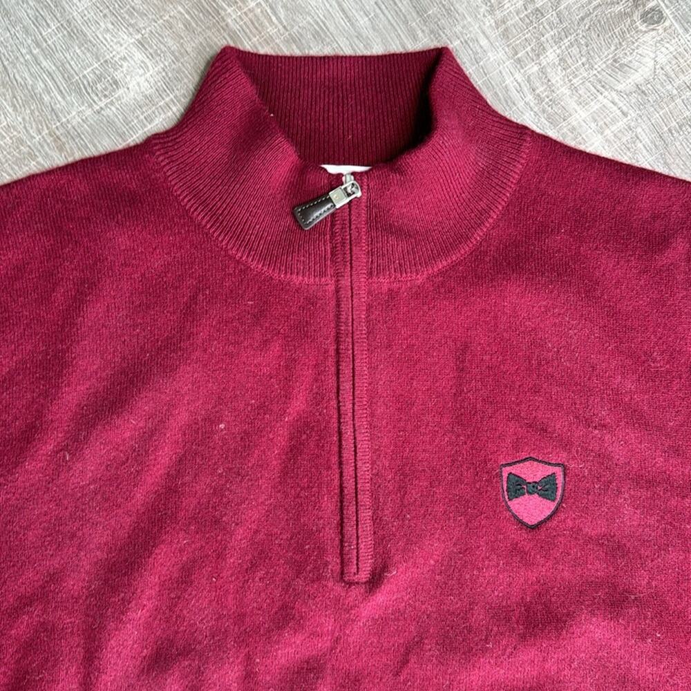 NWT PETER MILLAR Burgundy Cashmere 1/4 Zip Sleeveless Golf Sweater Vest Men’s - Picture 2 of 8